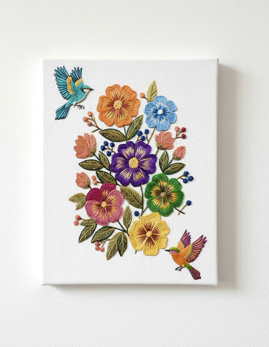 12 x 8 No Floating Frame Solstice Flowers Canvas